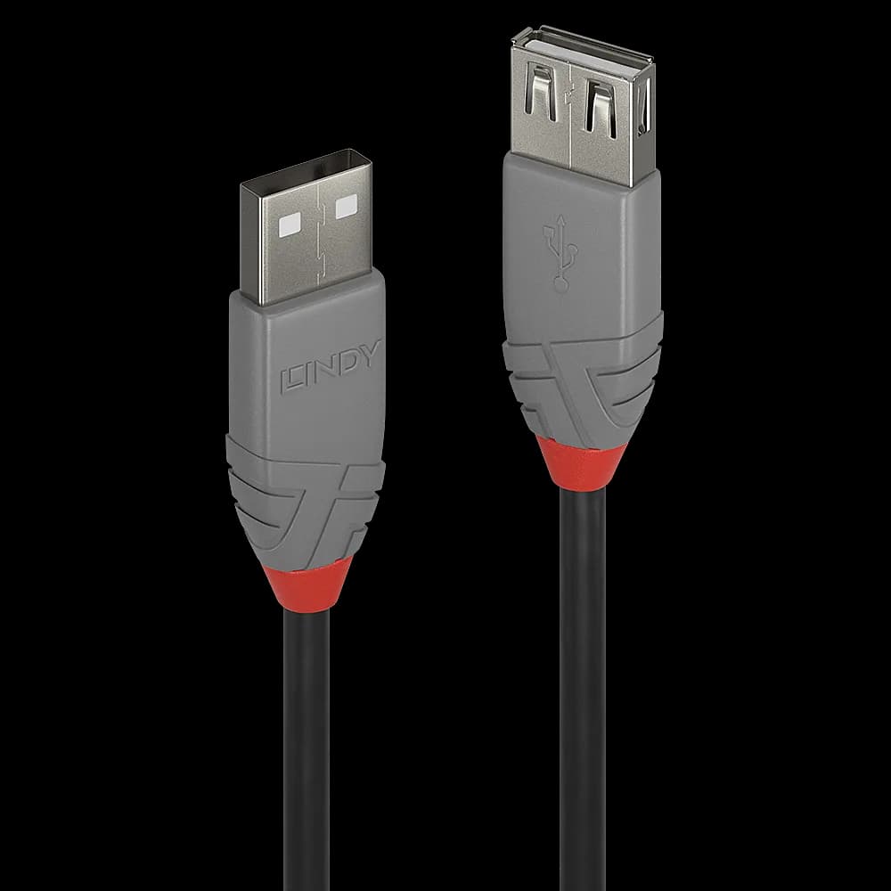 Lindy Cablu USB 2.0 Ext. USB 2m, latime de banda 480Mbps, Anthra