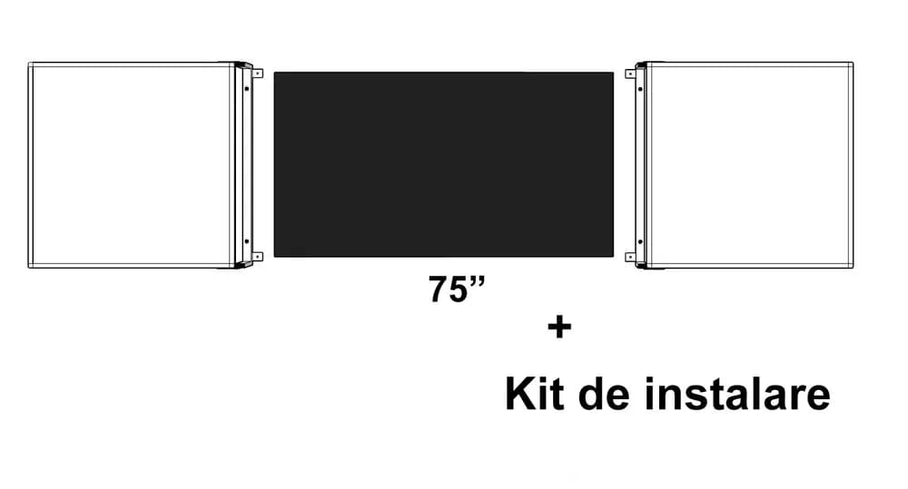 Pachet Cabinet whiteboard pentru display interactiv 75" si Kit de instalare pentru display interactiv 75"