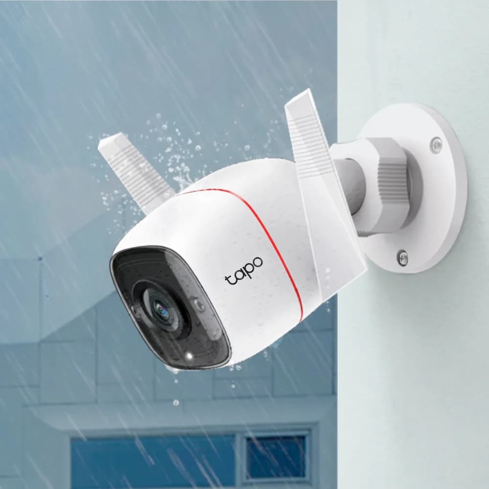 CAMERA IP Exterior TP-LINK, IP66, dist. IR 30 m, tip lentila fixa 4 mm, 3 Mpx, RJ-45 + wireless, microfon, carcasa plastic, slot SD card da, "Tapo C310" — miniatură