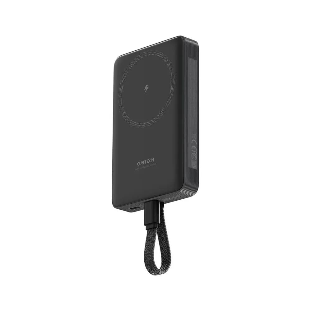 POWER BANK Cuktech Magnetic, 10000mAh, 20W, cablu integrat USB Type-C, gri "CKWPB100LGLBK" — miniatură