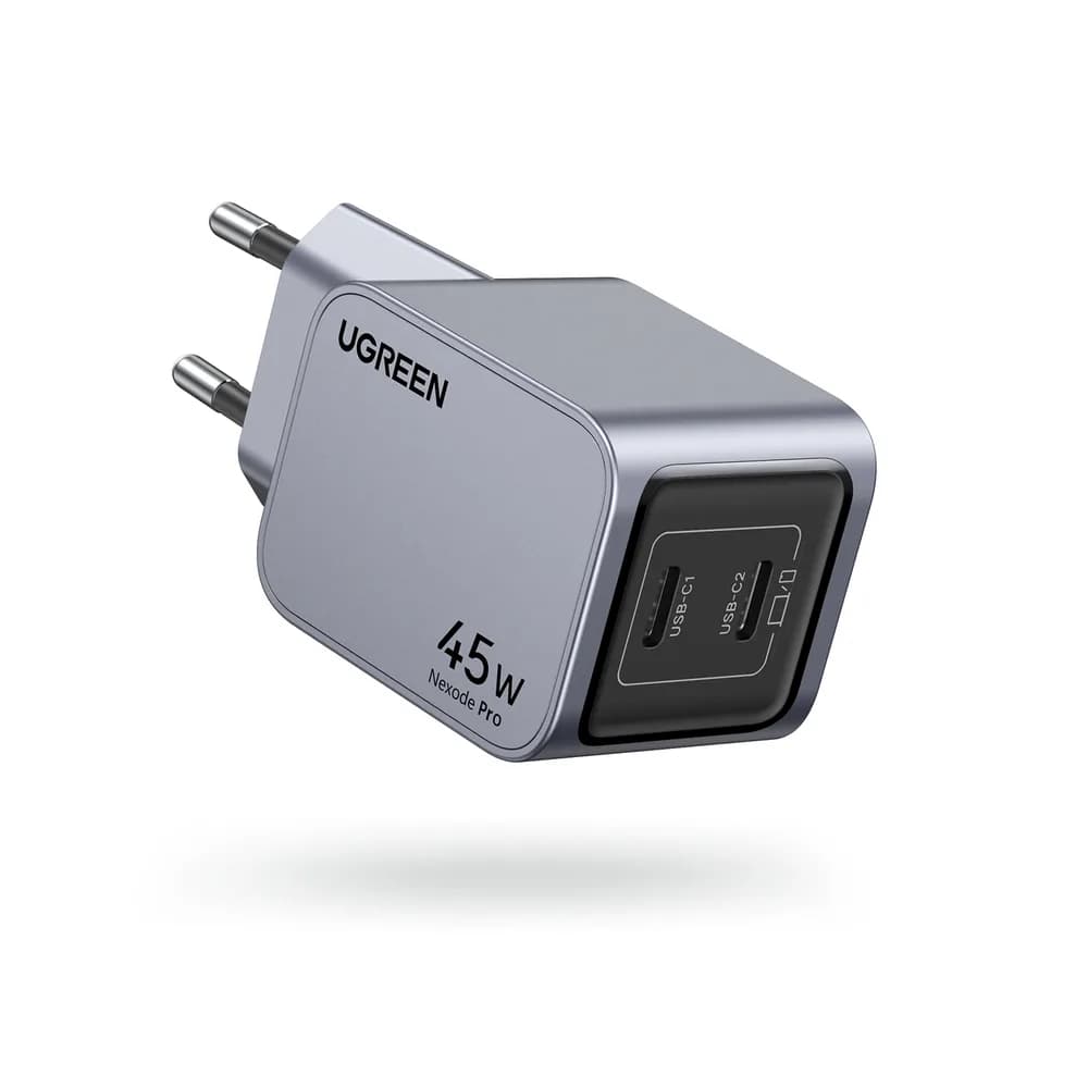 INCARCATOR retea Ugreen Nexode Pro GaN "X707" Quick Charge 45W, 2 x USB Type-C, gri "35008" - 6941876230082 — miniatură