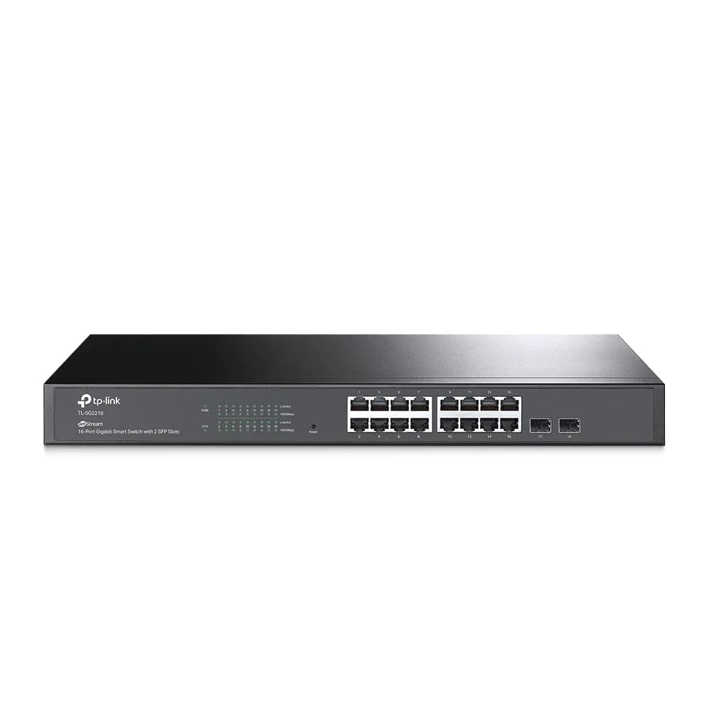 SWITCH TP-LINK L2+ cu management 16 porturi Gigabit + 2 sloturi SFP, carcasa metalica, rackabil "TL-SG2218"