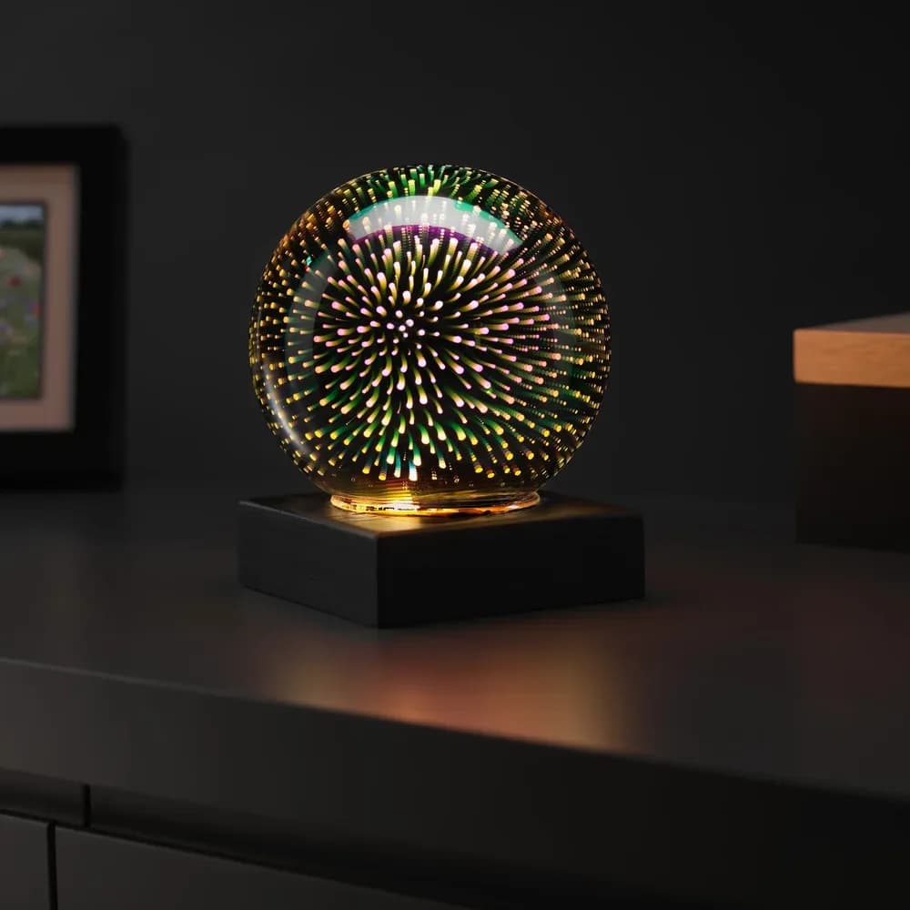 Lampă de Veghe Senzorială cu LED, Bilă cu Fibre – 12cm — miniatură