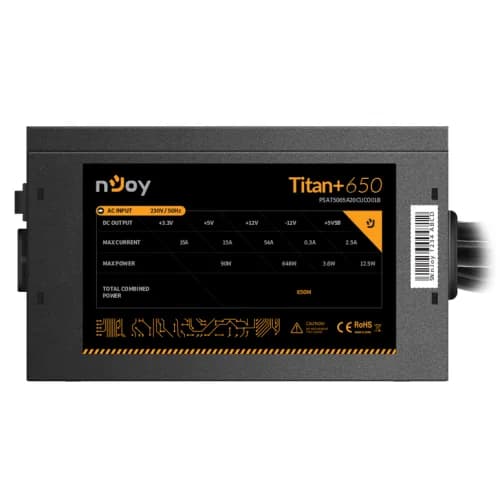 Sursa nJoy Titan+ 650, 80+ Bronze, 650W — miniatură