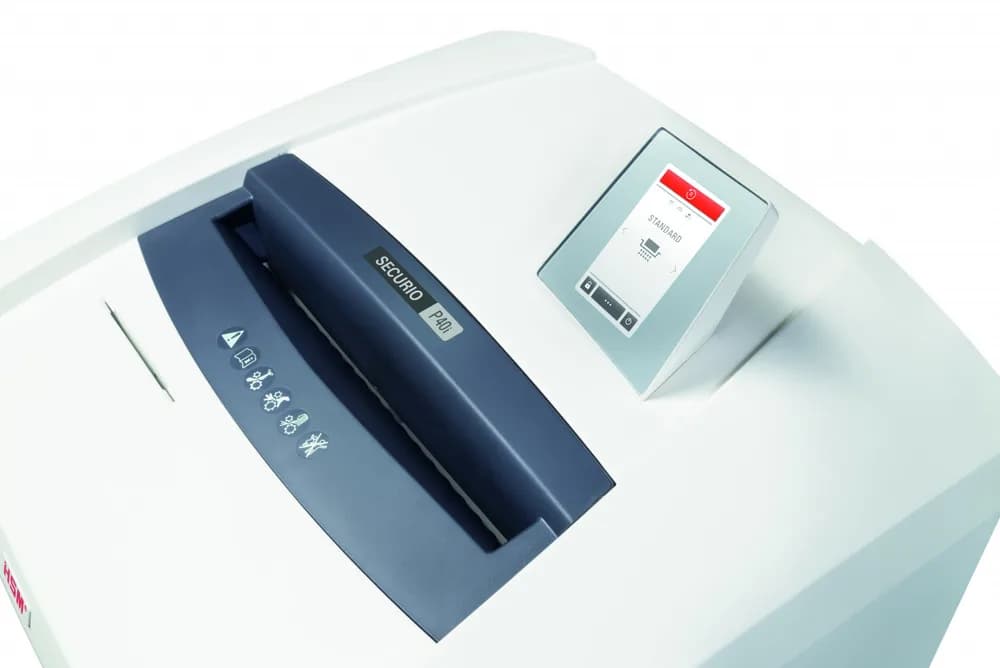 Distrugator documente manual HSM Securio P40i, 34-36 coli, cross cut (4,5 x 30mm), securitate 4 "H-1883121" — miniatură