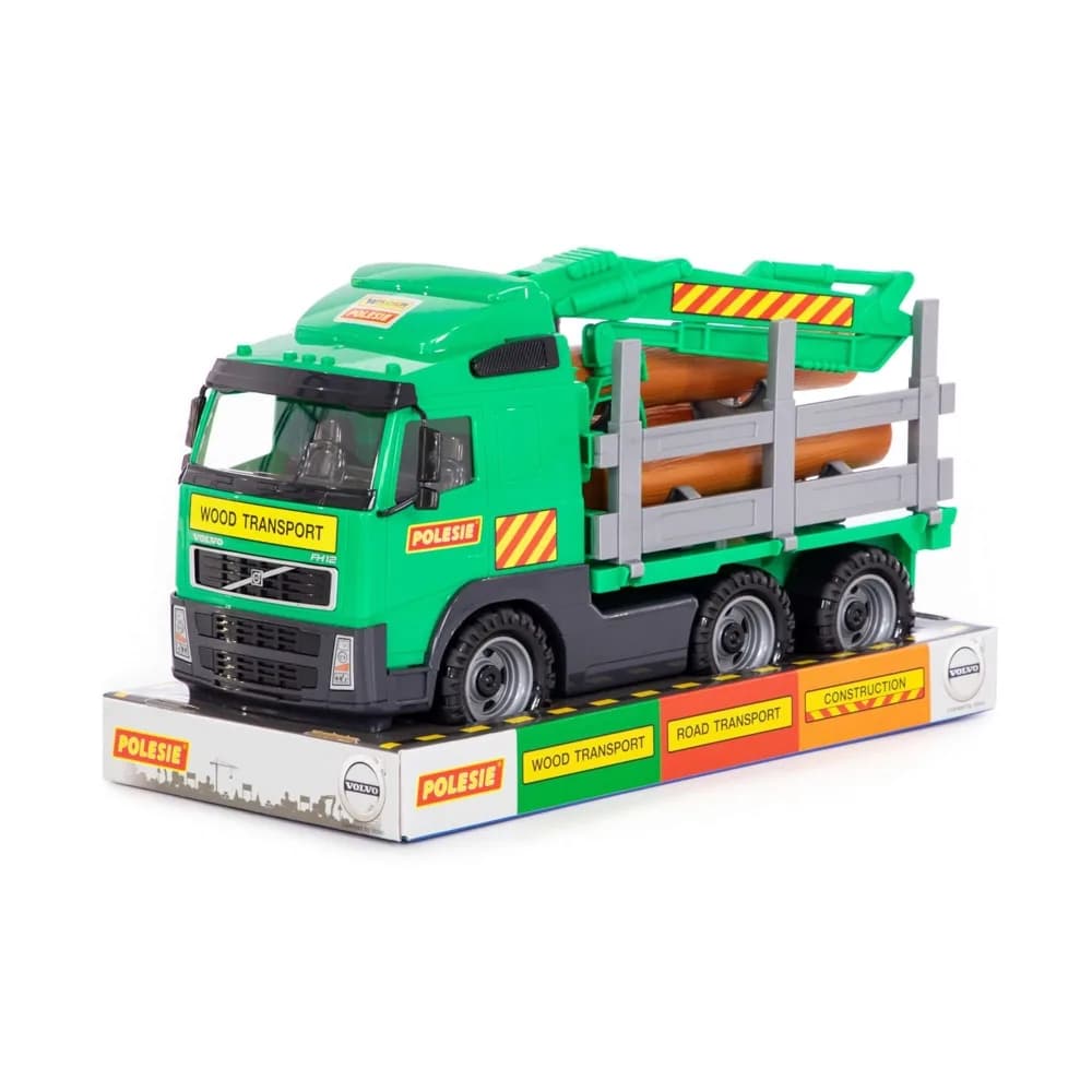 Camion cu lemne - Volvo PowerTruck, 45x19x25 cm, Wader — miniatură