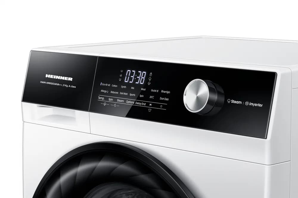 Masina de spalat rufe HEINNER HWM-HMK9014IVA+++, 9 kg, 1400 rpm, Clasa: A, Alb — miniatură