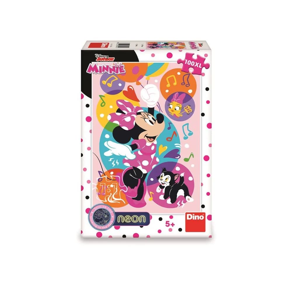 Puzzle 100 piese, neon, Minnie - DINO TOYS — miniatură