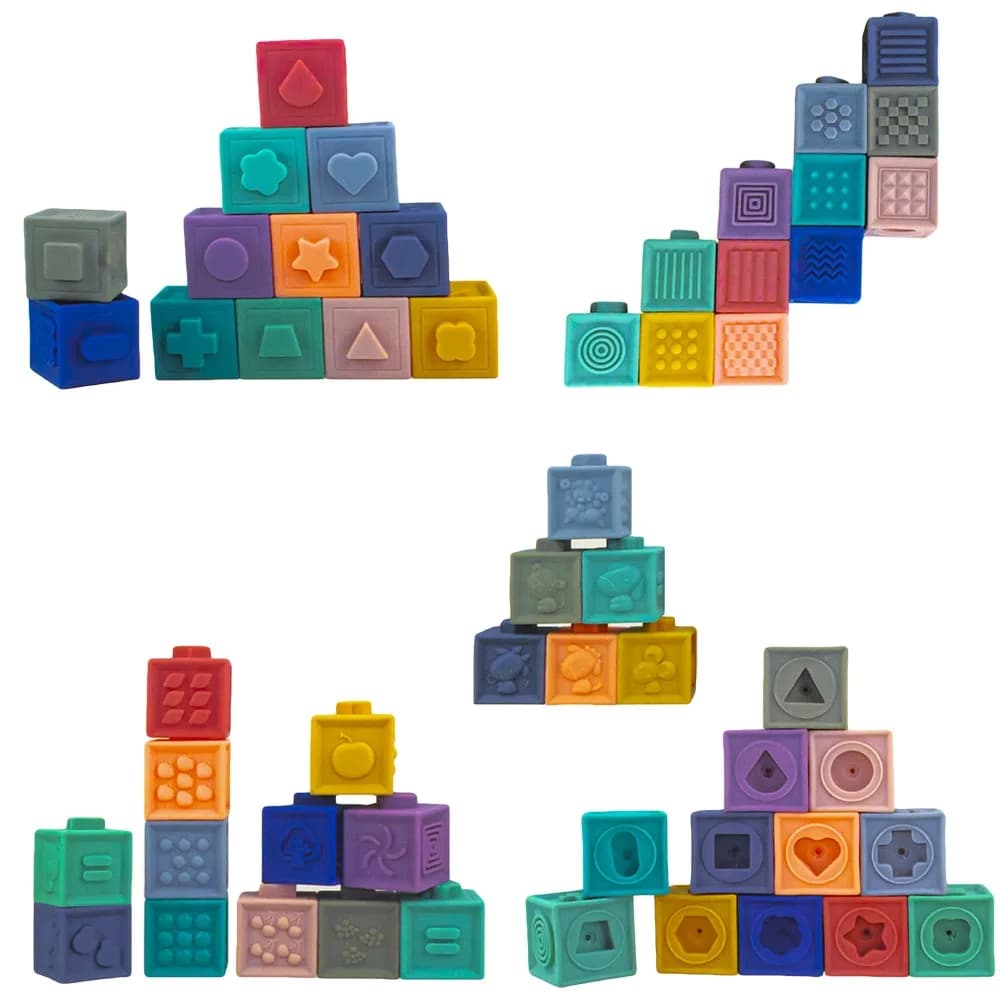 Cuburi senzoriale pentru bebelusi, 12 buc/set — miniatură