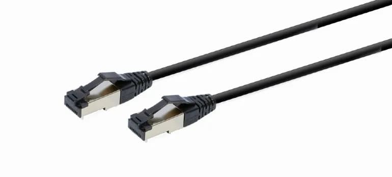 PATCH CORD S/FTP GEMBIRD Cat8., LSZH, cupru, 5 m, negru, AWG27, 2000MHz, dublu ecranat "PP8-LSZHCU-BK-5M" — miniatură