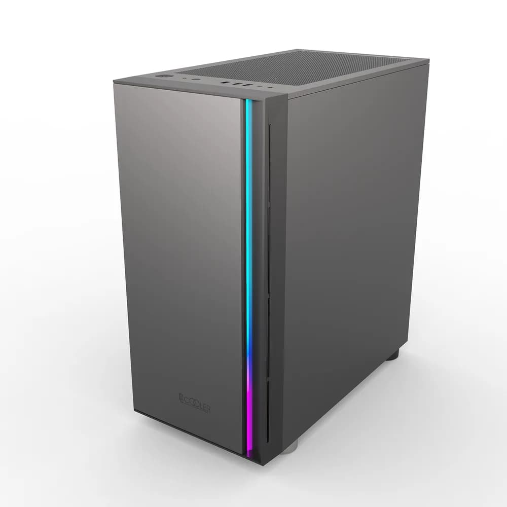 CARCASA PCCOOLER, Middle Tower, mATX, ITX, fara sursa, sticla securizata, 1 ventilator inclus ARGB, negru, USB 3.2 gen 1 x 1, USB 2.0 x 2, mic, audio, "LM300G ARGB" — miniatură