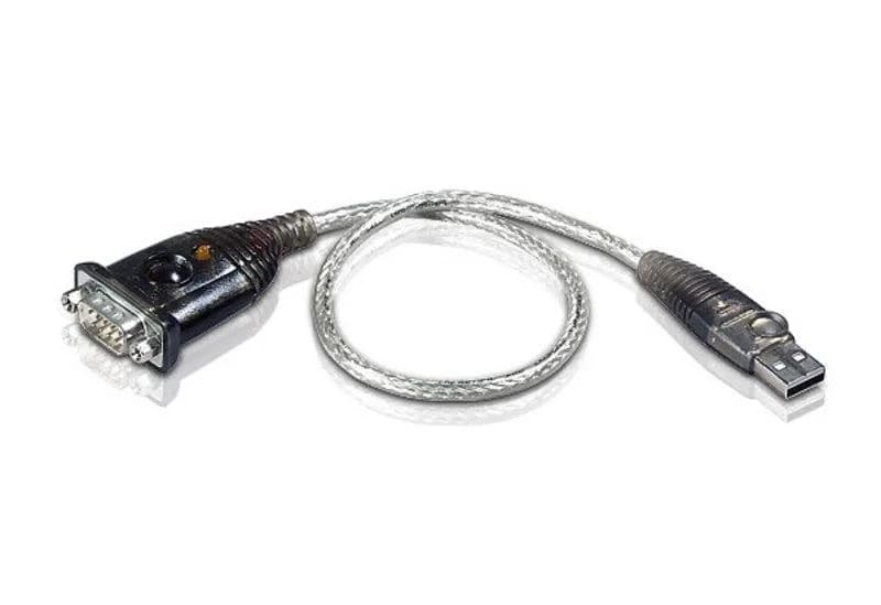 Adaptor USB to RS-232 Aten UC232A-AT. Culoarea produsului: Din oţel inoxidabil, Transparente, Negru, Lungime cablu: 0,35 m, Conector 1: USB Tip-A. Cantitate per ambalaj: 1 buc., Lăţime de ambalaj: 42 mm, Adâncimea de ambalaj: 124 mm. Greutate: 36 g. Greutate netă ambalaj principal: 1,44 kg, Lățime