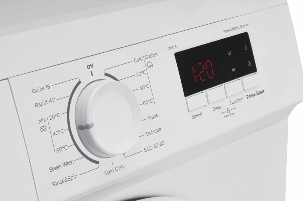 Masina de spalat rufe HEINNER HWM-M8014SMA+++, 8 kg, 1400 rpm, Clasa: A, Alb — miniatură