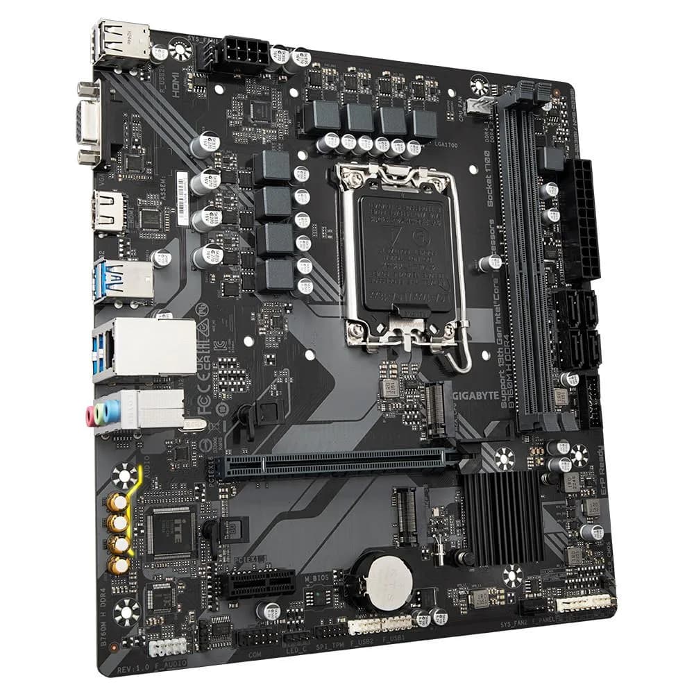 Placa de baza Gigabyte B760M H, Socket 1700, DDR4, Micro-ATX — miniatură