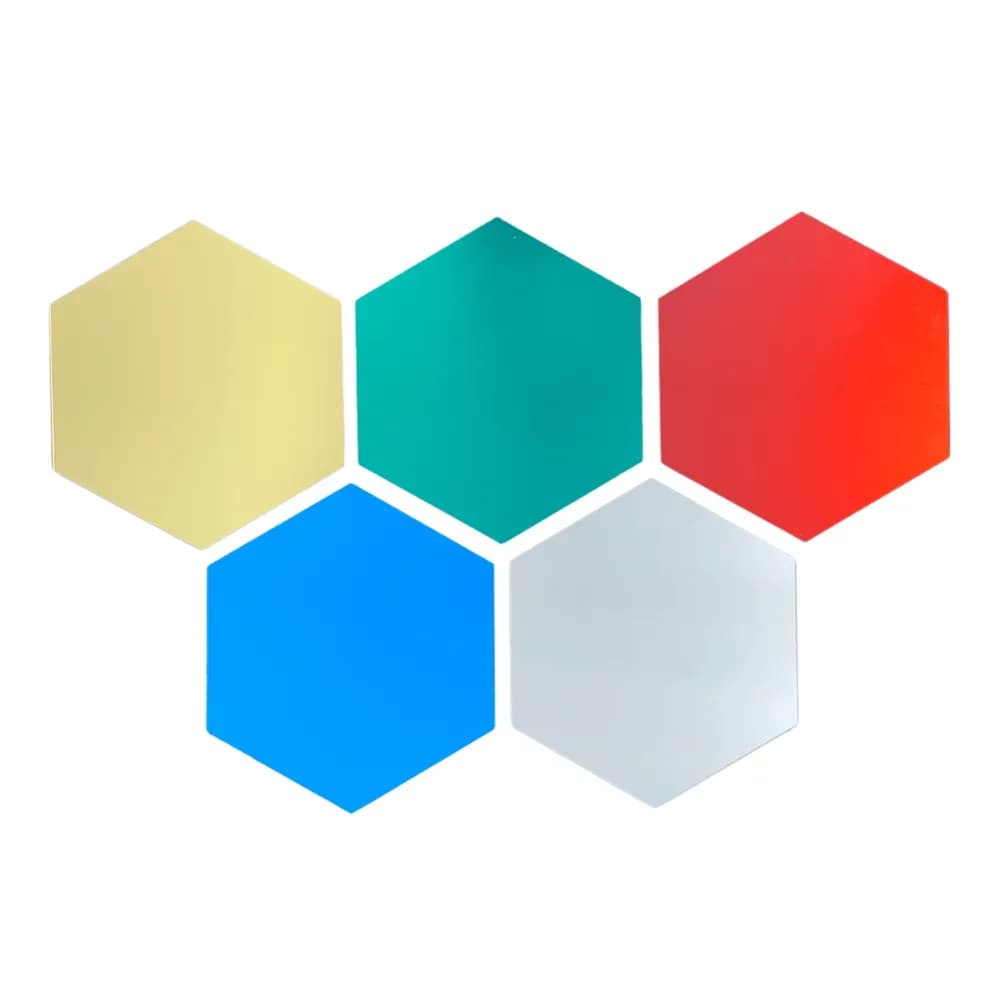 Oglinzi hexagonale colorate – 5 buc. — miniatură
