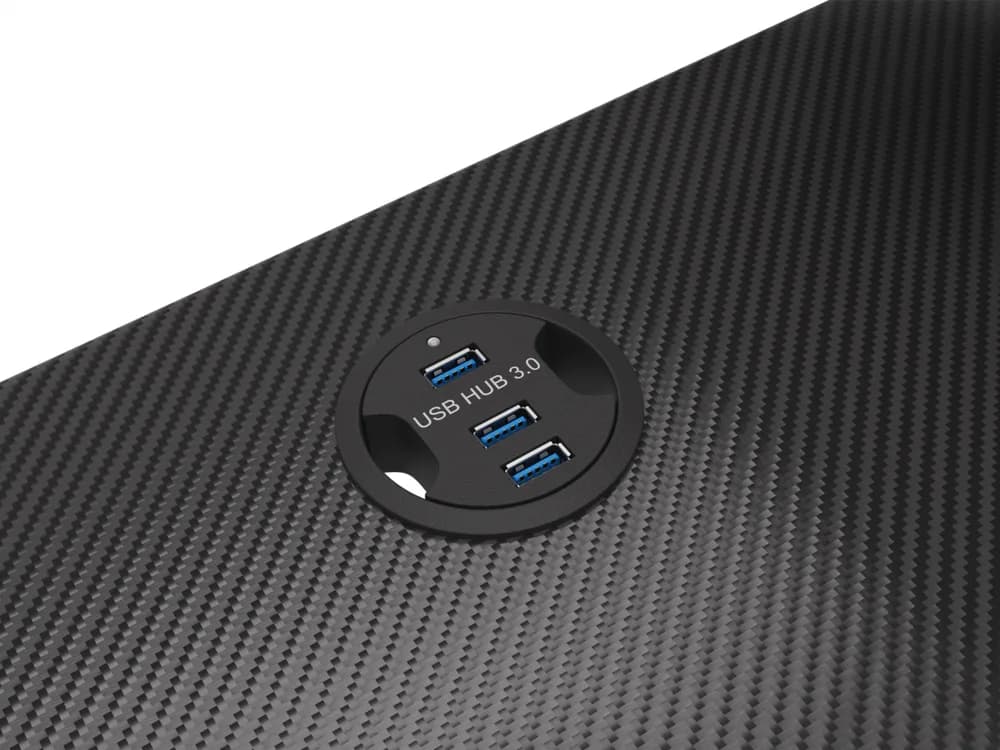 Birou gaming Genesis Holm 300, MDF, suporta pana la 60kg, iluminare RGB, negru — miniatură