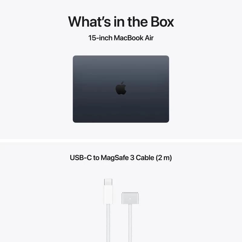 MacBook Air 15.3" Retina/Apple M5 (CPU 10-core, GPU 10-core, NeuralEngine16-core)/32GB/512GB - Midnight - US English KB (No Adapter) - 2026 (CTO from MDVH4RO/A) — miniatură