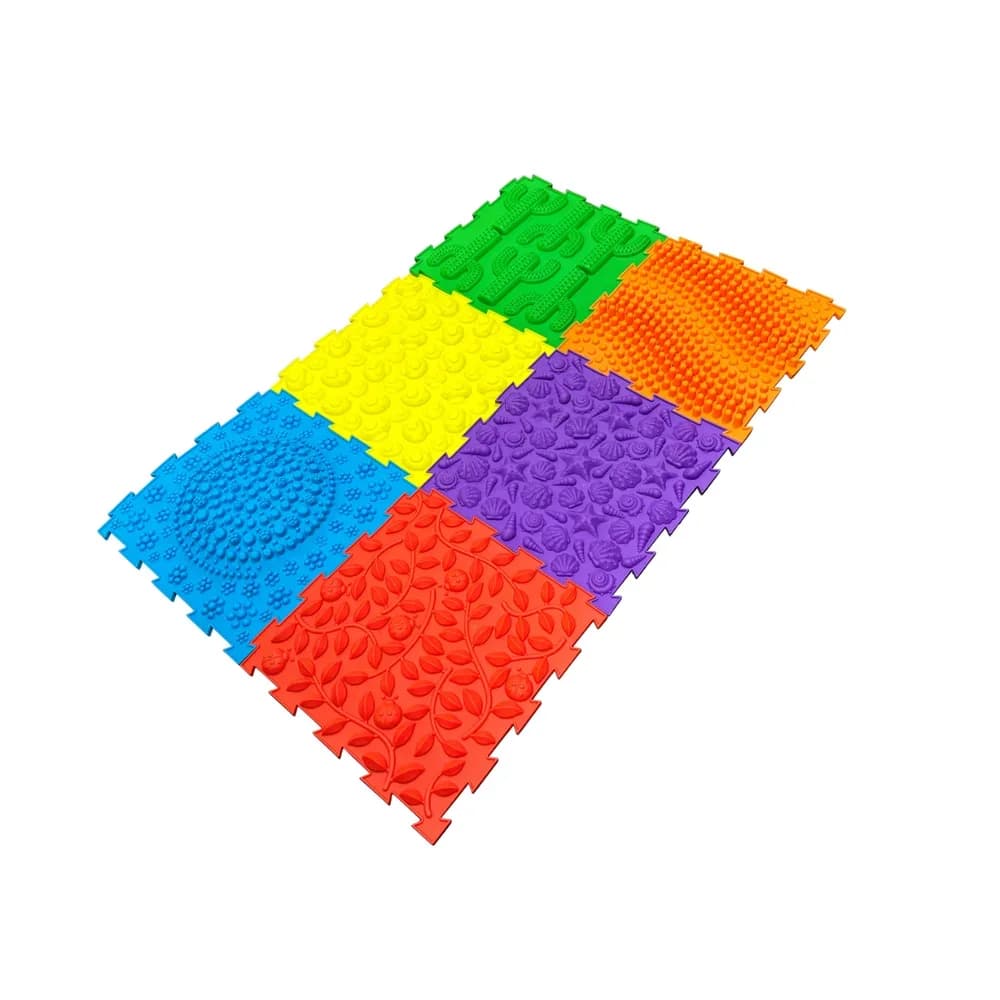 Dale de podea puzzle cu masaj, texturate – Culori vii — miniatură