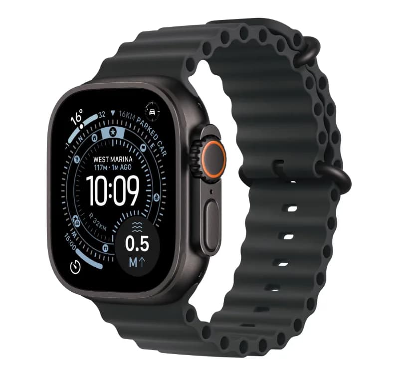 Apple Watch Ultra 3 GPS + Cellular 49mm Black Titanium Case with Black Ocean Band — miniatură