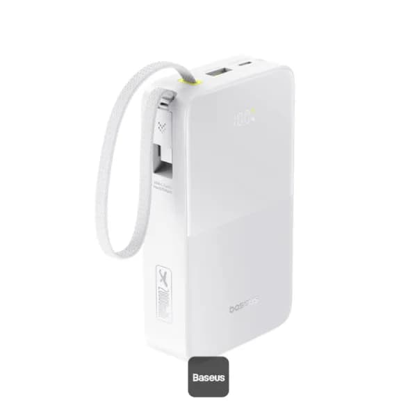 POWER BANK Baseus EnerFill FC51 Bipow2 Pro, 20000mAh, PD 22.5W, 1 x USB; 1 x cablu integrat USB Type-C, 1 x Type-C, digital display pt. status baterie,total 2.4A, alb "E0027700" - 6932172691882