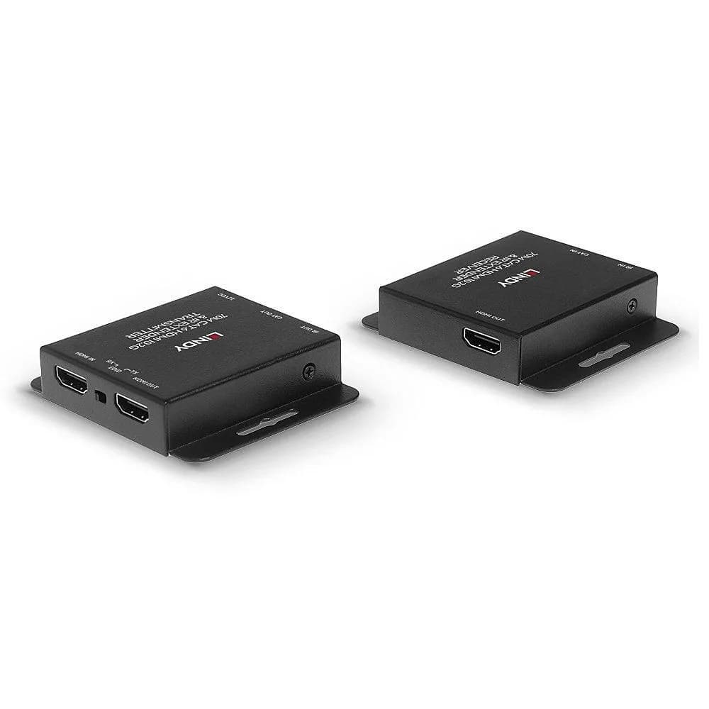 Lindy 50m Cat.6 HDMI & IR Extender with Loop Out Description Extends HDMI & IR Signals up to 70m using a single Cat.6 Cable Supports resolutions up to 3840x2160@30Hz 4:4:4 8bit Features a loop-through HDMI output on the Transmitter for local monitoring Supports power over Cable, only a single — miniatură