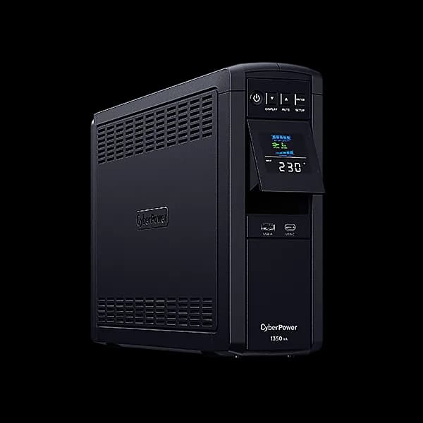 UPS CYBER POWER Line Int. cu Sinusoida Pura,tower,1350VA/ 780W AVR,6xShucko,LCD,2x 12V/7Ah,Backup 2-9min,incarc.8h,USB,RS232,RJ45,GreenP,seria CP "CP1350EPFCLCD" — miniatură