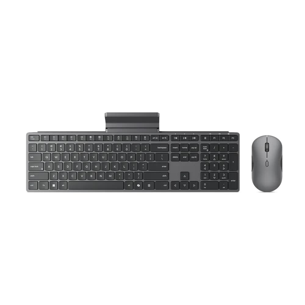 Kit wireless tastatura si mouse Lenovo 700 Modern, taste numerice, gri inchis — miniatură