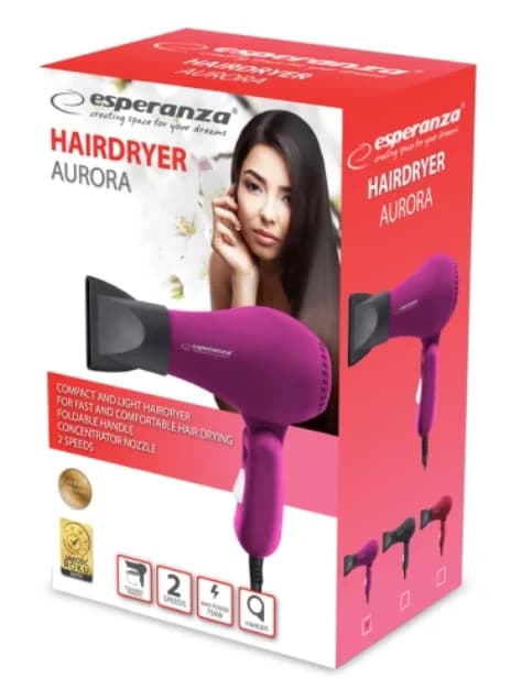 Uscator de par Esperanza Aurora EBH003P 750W Roz "EBH003P" — miniatură