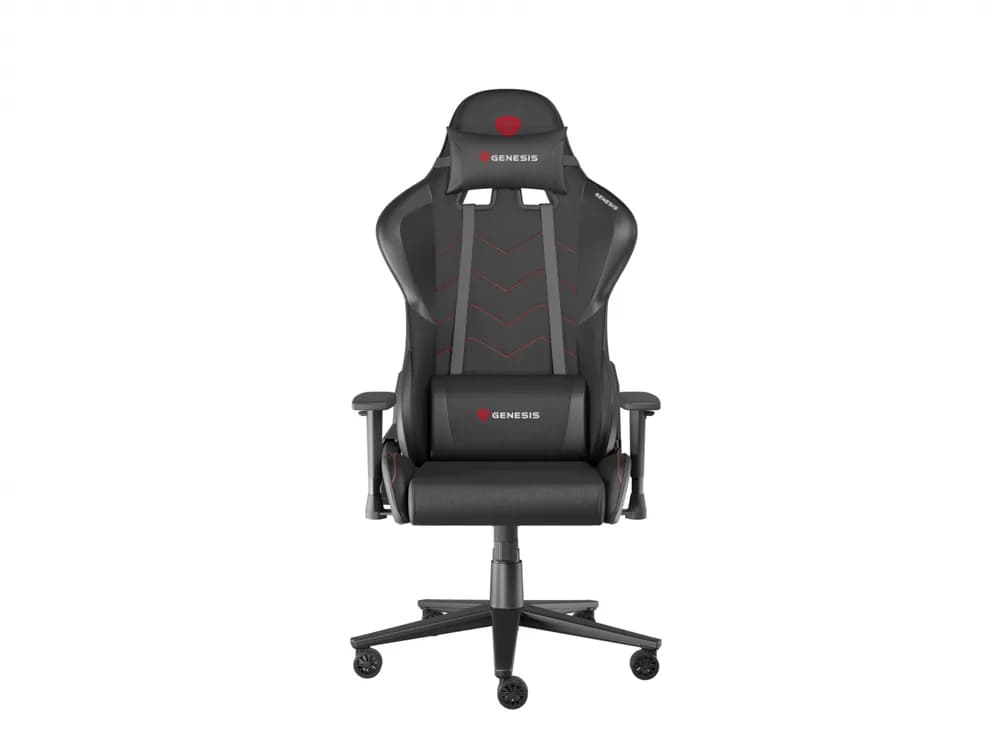 Scaun gaming Genesis Nitro 550 G2, material Synthetic PU + Textil, reglabil pe inaltime, greutate maxima suportata 150 kg, inaltime scaun reglabil 46.5 - 53.5 cm, spatar ajustabil 150°, dimensiuni roti 60mm, negru — miniatură