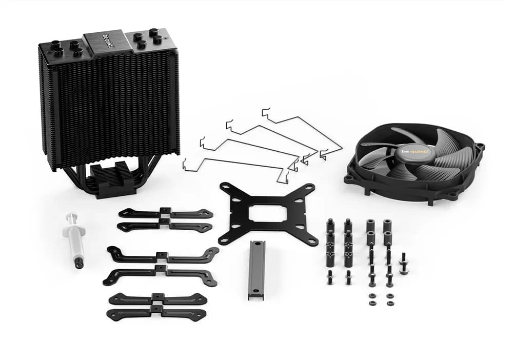 COOLER be quiet "Dark Rock Slim",racire aer, Ø6 mm×4 pcs heatpipe, skt. Intel LGA 1700/1200/115x/2066/2011-v3 AMD AM5/AM4, fan 120mm, 1500 rpm, conectare 4-pin PWM, LED, "BK024" — miniatură