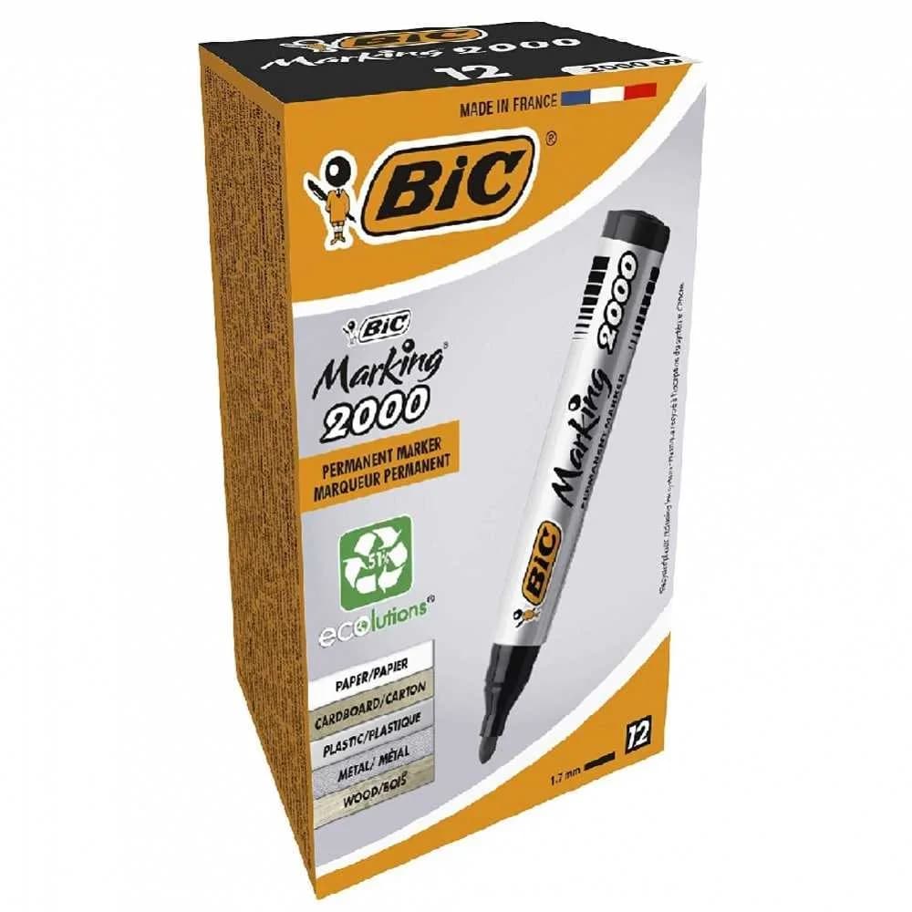 Marker permanent 2000 negru 12/cutie - BIC — miniatură