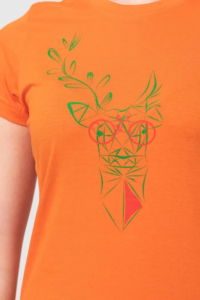 TRICOU CERB FAMILIE FEMEI ORANGE-XS — miniatură