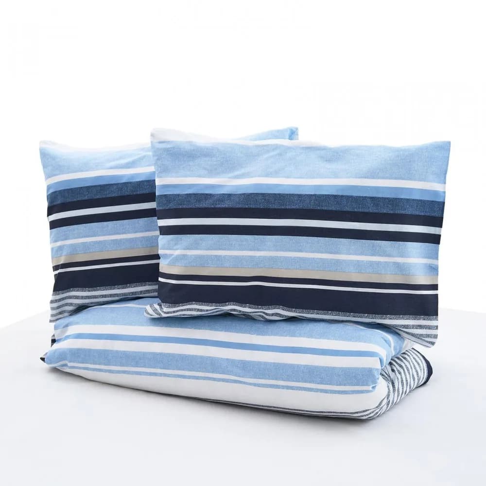 Lenjerie dubla,100% bumbac,4 piese, Azul — miniatură