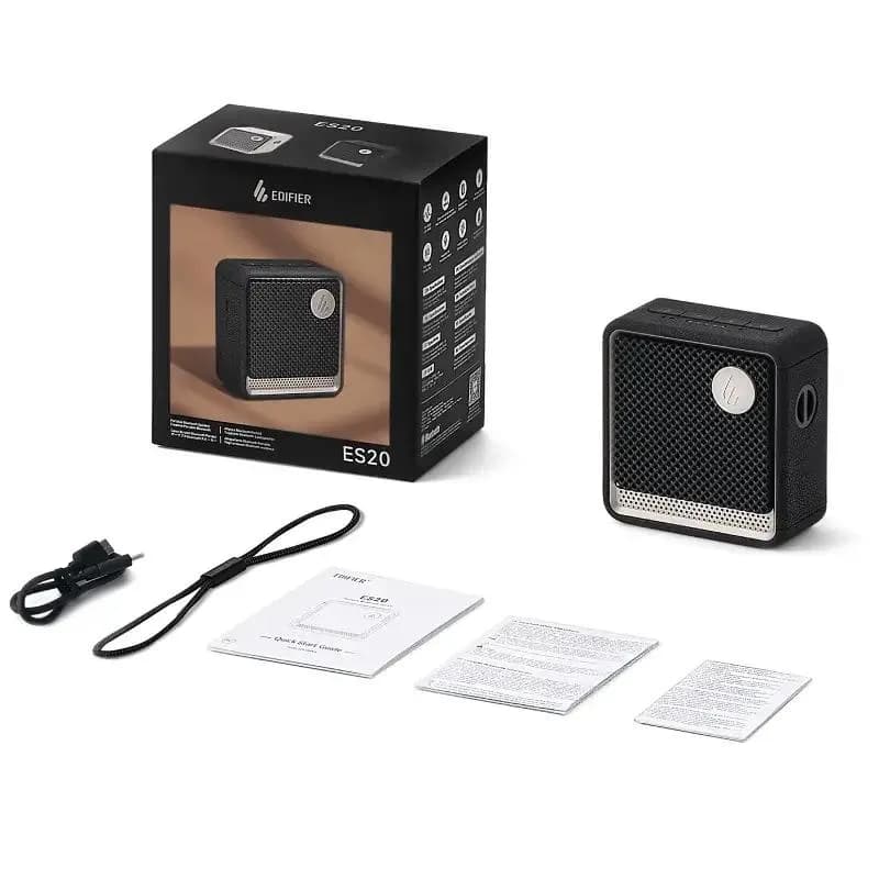 BOXE EDIFIER portabile bluetooth, RMS: 6W, Bluetooth 5.4, built-in Li-ion pana la 15h, conectivitate multipoint, Edifier App, radiator pasiv bass, black, "ES20-BK" — miniatură