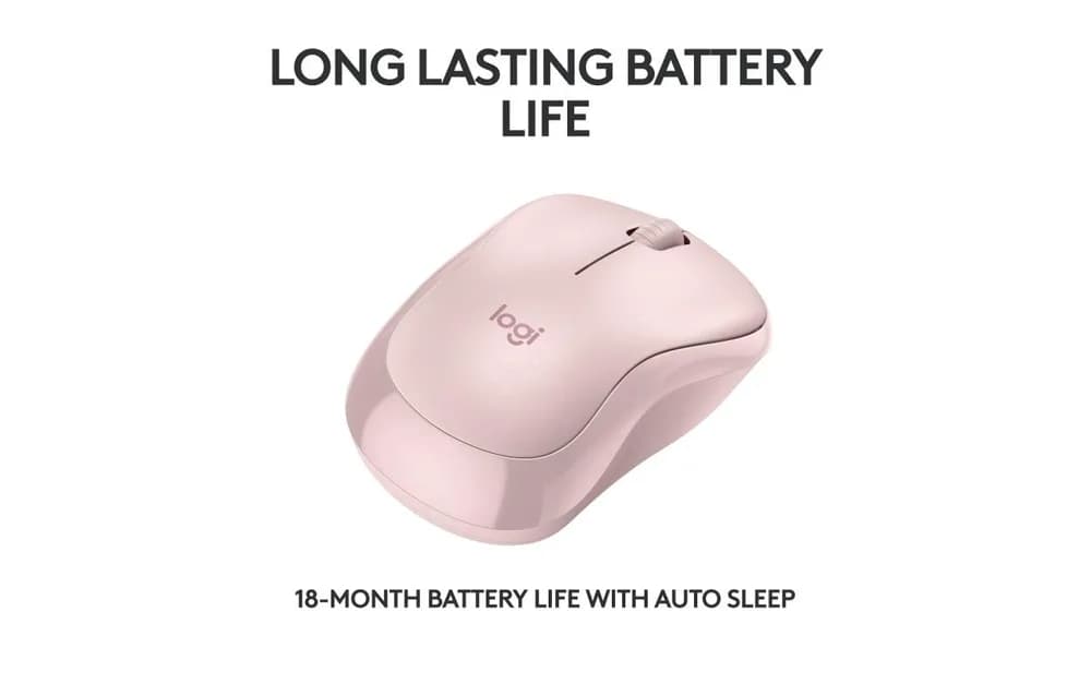 Mouse Wireless Logitech MK240 Silent Wireless, 1000 dpi, Roz — miniatură