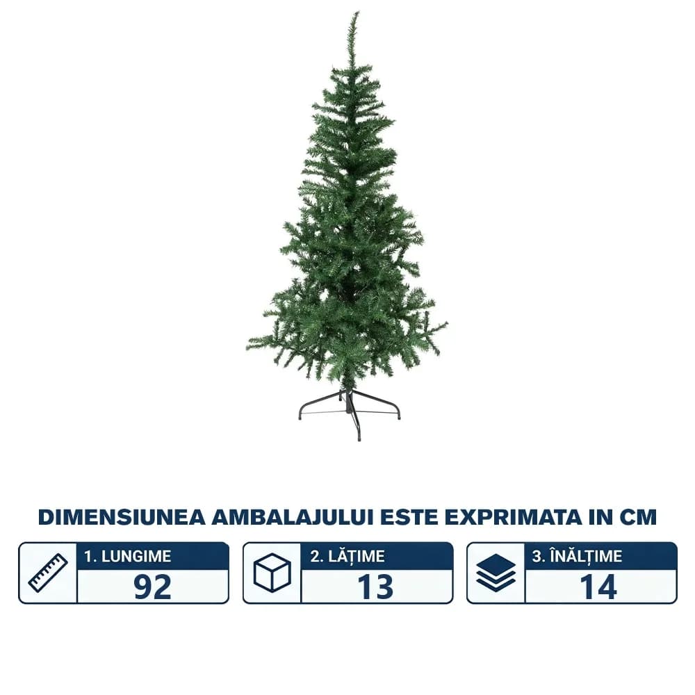 Brad artificial cu suport din metal, Premium, 150 cm — miniatură