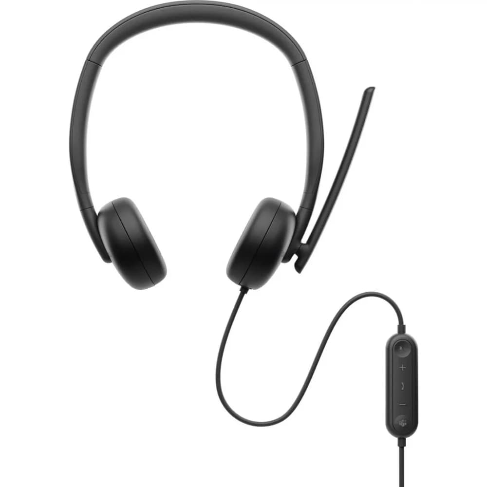 Casti Head-band DELL WH3024, Wired, noise-canceling, Negru — miniatură