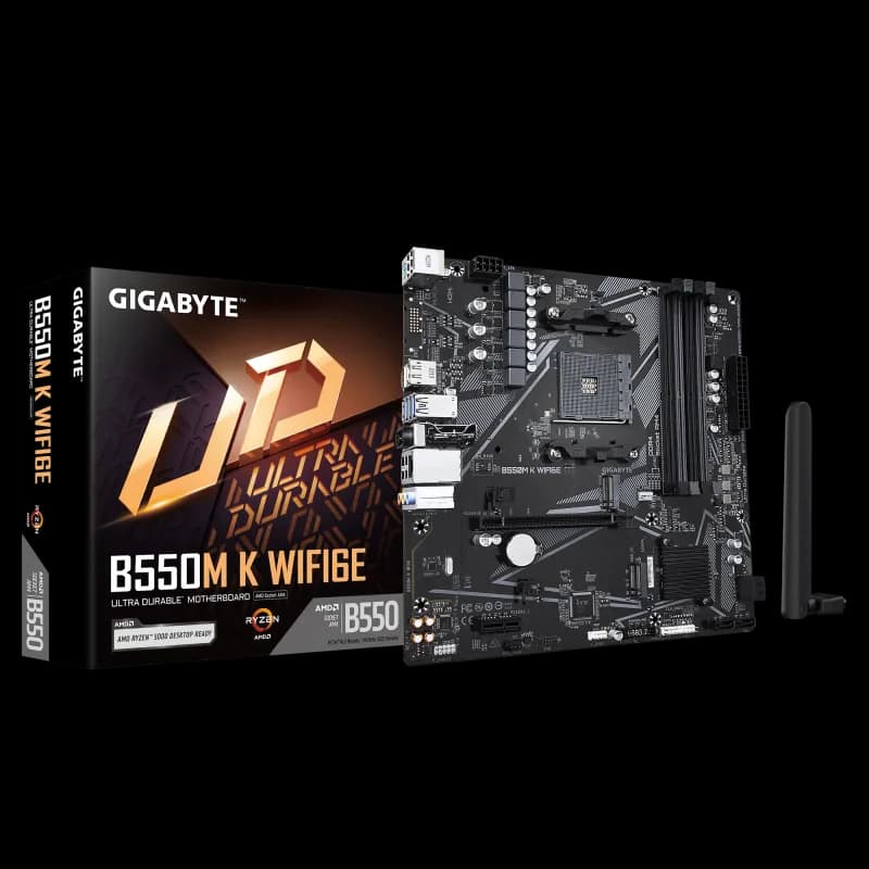 Placa de baza Gigabyte B550M K WIFI6E, Socket AM4, DDR4, Micro-ATX