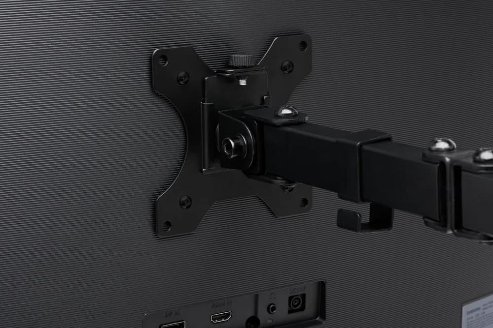 SUPORT de birou KENSINGTON, pt 2 TV/monitor plat, diag. max 32 inch, rotatie, inclinare, pivotare, orizontala, verticala, totala, max 8 Kg, "K55409WW" — miniatură
