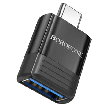 ADAPTOR Borofone "BV18", USB 3.0 (M) to USB Type-C (T), corp metalic, negru "6941991104015"