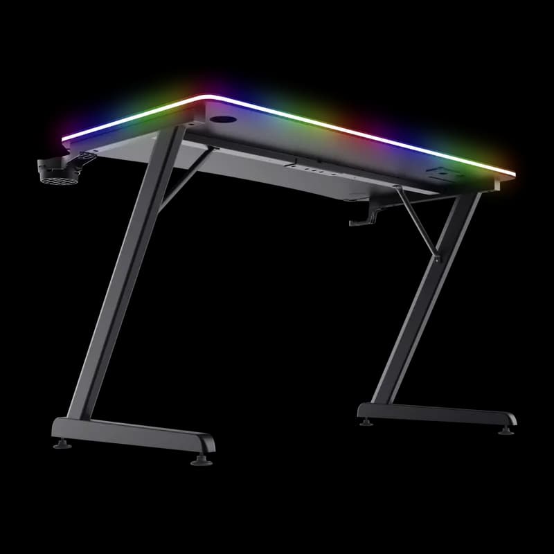 Masa gaming Trust GXT 710 Luminus Pro, iluminare RGB, greutate maxima suportata 150 kg, negru — miniatură