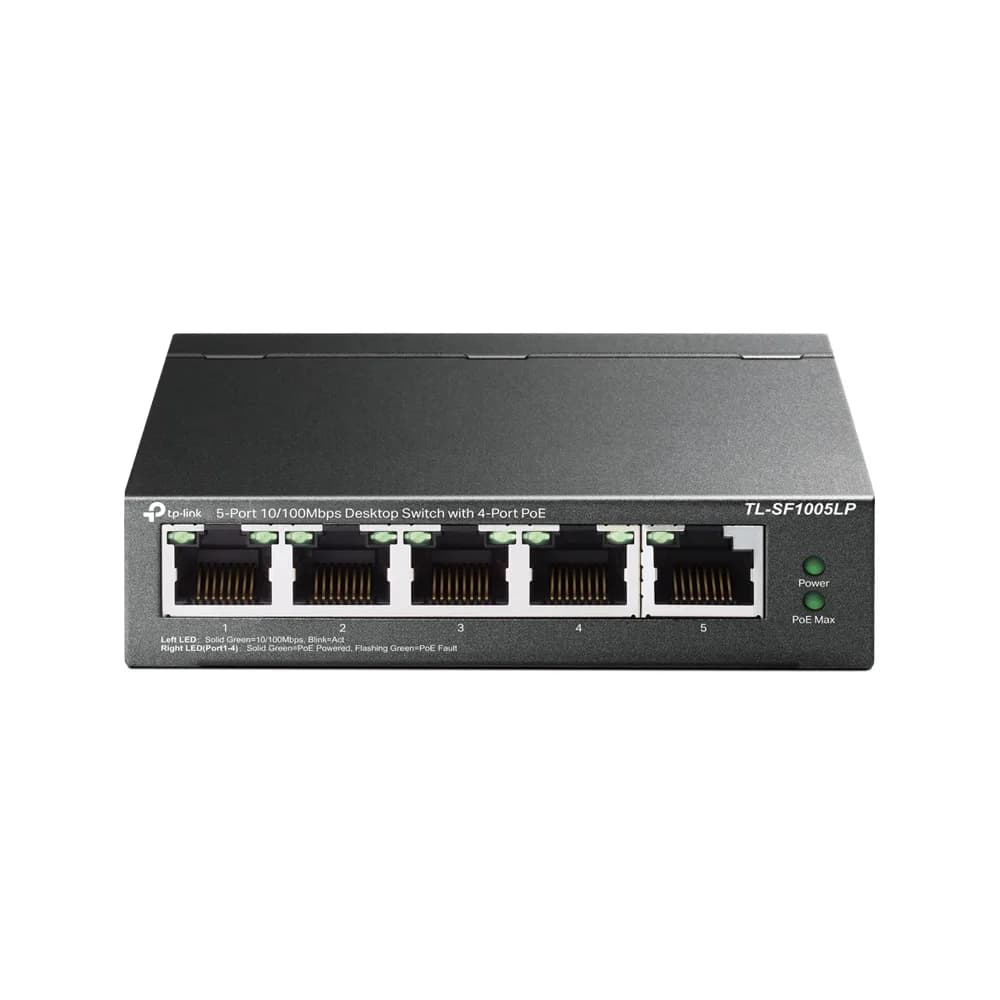 SWITCH PoE TP-LINK 5 porturi 10/100Mbps (4 PoE), IEEE 802.3af, carcasa metalica "TL-SF1005LP"