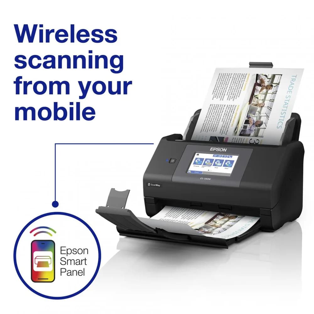 Scanner Epson WorkForce ES-590W, A4, Automat, Sheetfed, USB + WLAN + LAN — miniatură