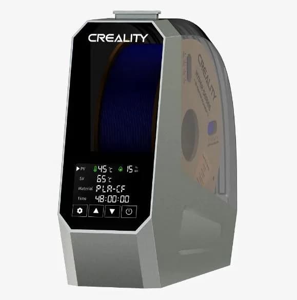 CREALITY 3D SPACE PI FILAMENT DRYER, dimensiuni: 300x200x100mm, 145W, Control temperatura : 45°C-70°C, Durata incalzire: 0-48h, Diametru filament compatibil: 1.75mm/2.85mm.Recomandat pentru: PLA, TPU, PP, ABS, ASA, PETG, PC, PET, PLA-CF, PETG-CF, PA-CF, Touchscreen 3.7", Monitorizare umiditate.