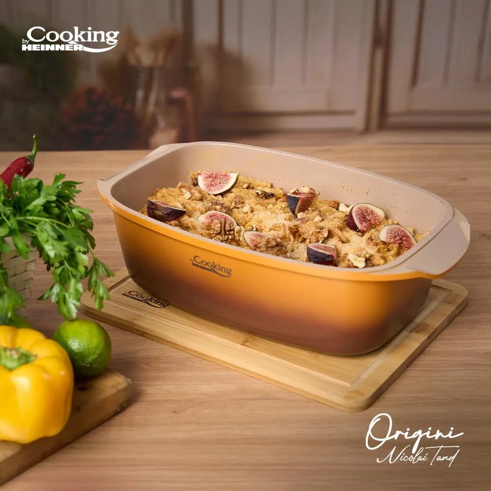 TAVA ROASTER DIN ALUMINIU TURNAT + CAPAC 39 X 22.5 X 11 CM, 5.3L, NICOLAI TAND, ORIGINI, COOKING BY HEINNER — miniatură
