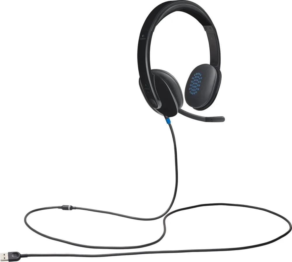 CASTI Logitech, "H540", cu fir, standard, utilizare multimedia, call center, microfon pe brat, conectare prin USB 2.0, negru, "981-000480" — miniatură