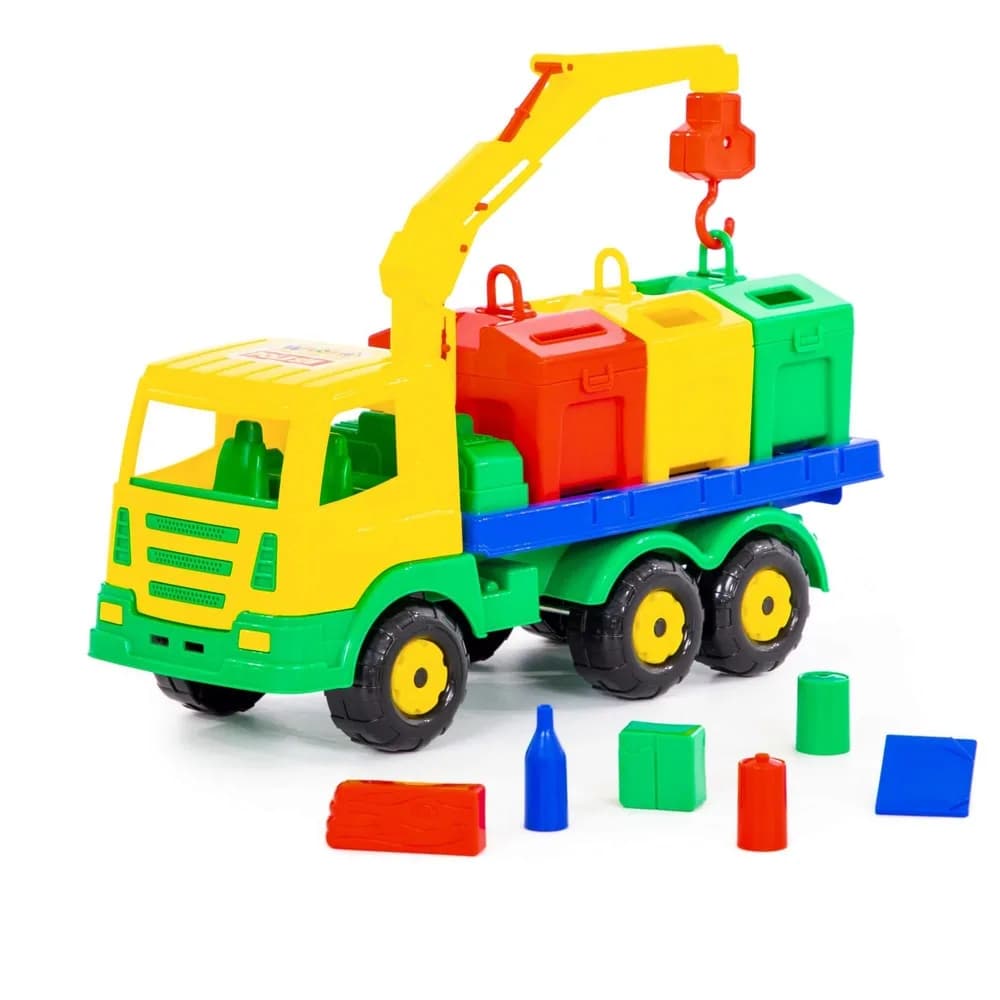 Masina salubrizare + containere - SuperTruck, 42x16x25cm, Wader — miniatură