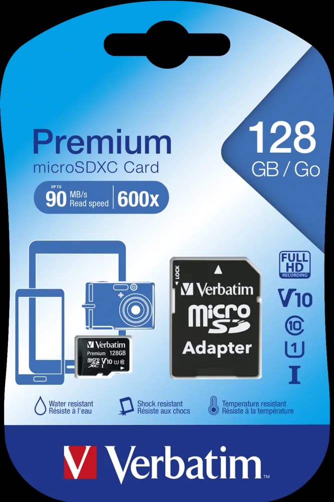 MEMORIE SD CARD VERBATIM 128GB CLASA 10 ADAPTOR INCLUS "44085" — miniatură