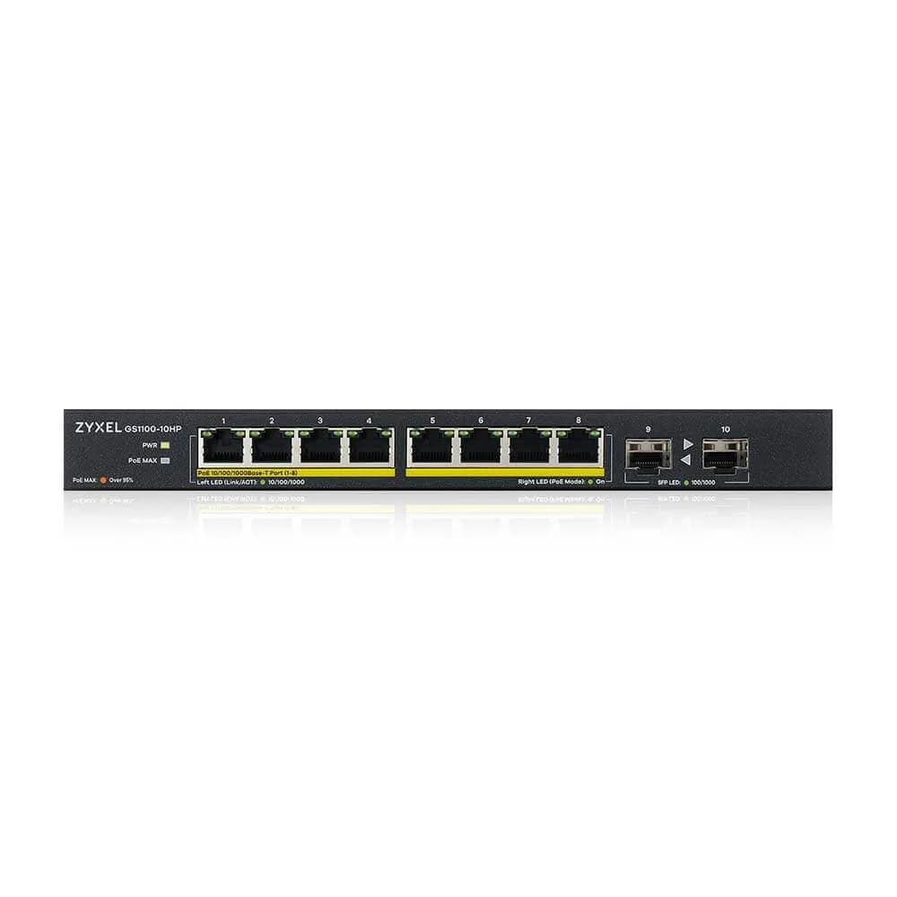 ZYXEL GS1100-10HP 10PORT GBE POE SWITCH — miniatură