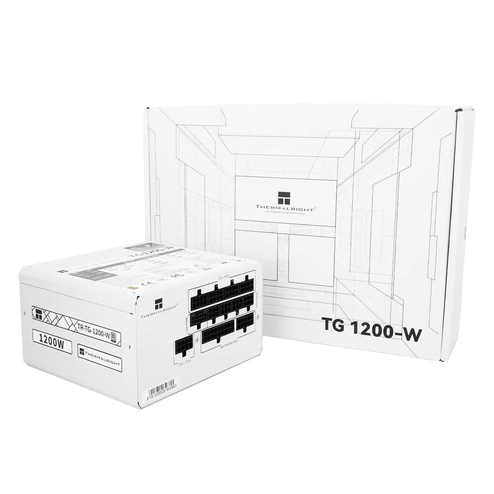 SURSA Thermalright "TR-TG 1200-W", 1200W, certificare 80 Plus Gold, modular, LLC, DC to DC, PCI-E GEN 5.0 ready, fan 120mm, alb, "TR-TG 1200-W" — miniatură